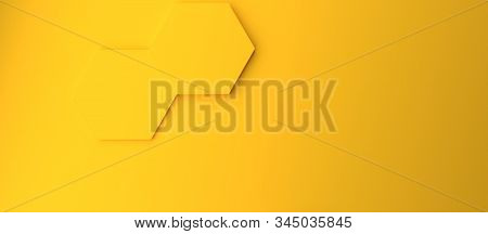 Abstract Modern Yellow Honeycomb Background, 3d Rendering