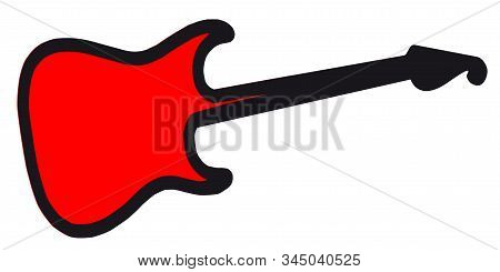 An Original Solid Body Electric Guitar Shape In Silhouette With Red Inlay For Copy