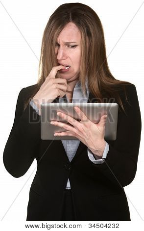 Zmatená žena s Tablet