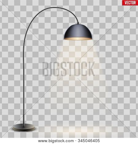 Decorative Floor Lamp Original Sample Model With Black Bell-style Shade. Switch On. For Loft, Living