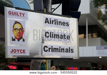 Brisbane, Queensland, Australia - 10th January 2020 : A Man Holds A Sign Protesting Government Inact