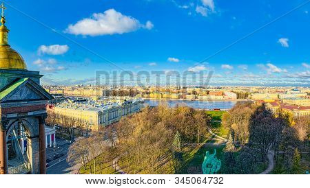 Panoramic View From The Roof Of St. Isaac's Cathedral. Saint Petersburg. Russia.