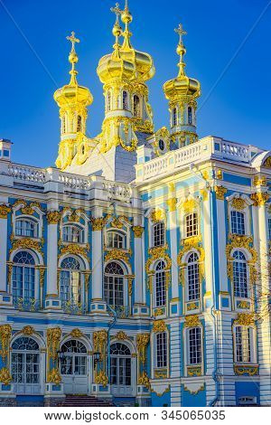 Ekaterininsky Palace, Tsarskoye Selo (pushkin) Suburb Of Saint Petersburg. Russia.