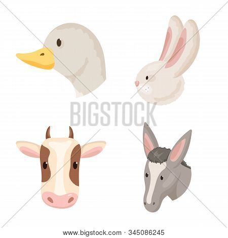 Vector Design Of Farm And Head Logo. Collection Of Farm And Homemade Stock Vector Illustration.
