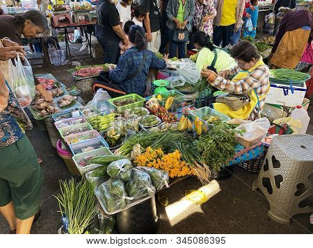 Phon Phisai, Thailand - November 30, 2019: Every Saturday Is Thai And Laos Local Market In Phon Phis