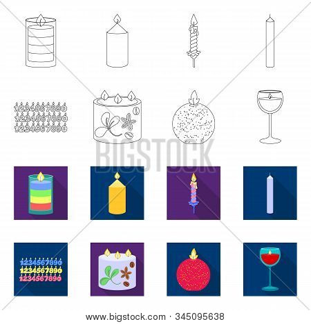 Isolated Object Of Relaxation And Flame Icon. Set Of Relaxation And Wax Vector Icon For Stock.