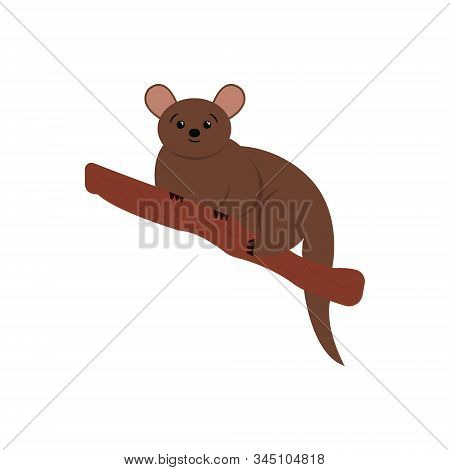 Cute Cartoon Kinkajou. Jungle Animals. Vector Illustration.
