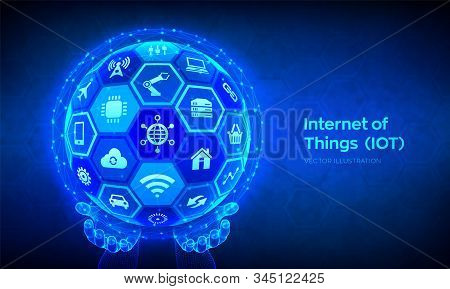 Iot. Internet Of Things Concept. Everything Connectivity Device Concept Network And Business With In