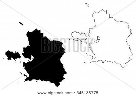 Laane County (republic Of Estonia, Counties Of Estonia) Map Vector Illustration, Scribble Sketch Laa
