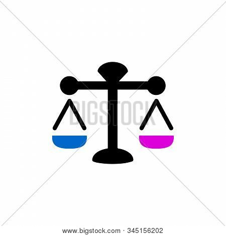 Equality Between Men And Women. Libra Icon. Stock Vector Illustration Isolated On White Background.