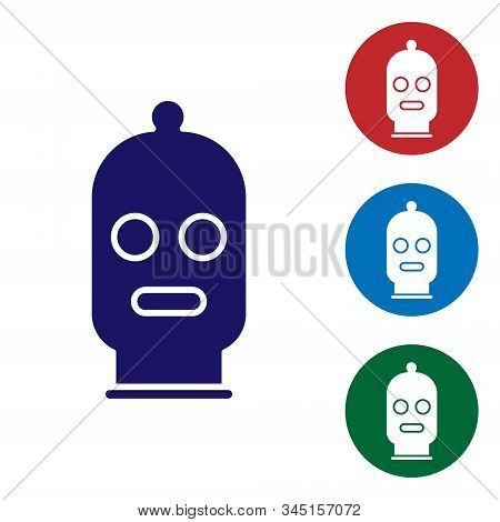 Blue Balaclava Icon Isolated On White Background. A Piece Of Clothing For Winter Sports Or A Mask Fo
