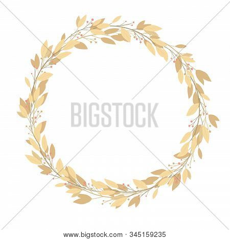Beautiful Wreath With Flowers And Butterfly.