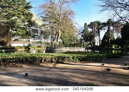 Oporto, Portugal- January 6, 2020: Beautiful And Idyllic Crystal Palace Gardens In Oporto, Porugal