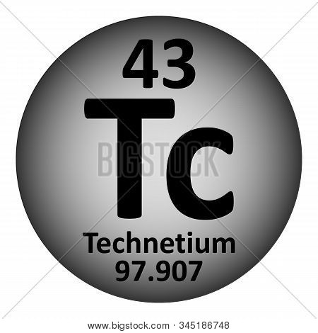 Periodic Table Element Technetium Icon On White Background. Vector Illustration.