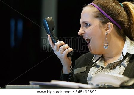 Reception In The Hotel. Facial Expression, Emotions.