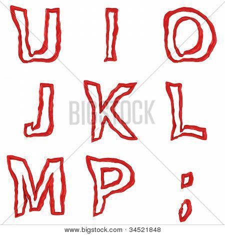 Letras vermelhas