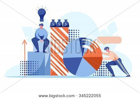Business Development And Strategy Concept. Hard Work To Growth Business. Businessman With A New Idea