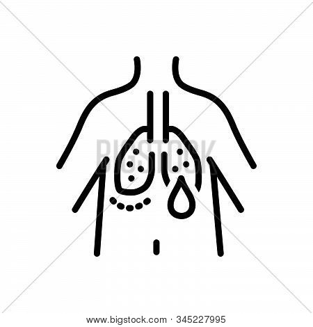 Black Line Icon For Hypoxemia Respiratory Arterial Treatment Health Medical