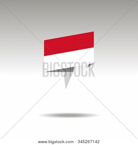 Indonesia Paper Flag 3d Realistic Speech Bubble On White Background