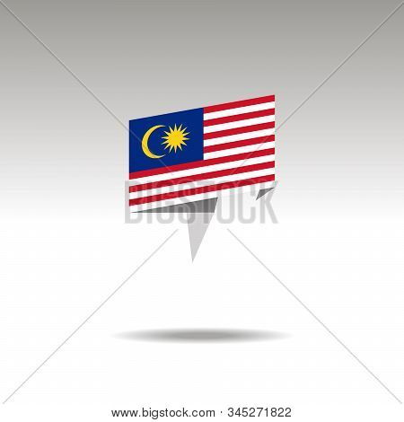 Malaysia Paper Flag 3d Realistic Speech Bubble On White Background