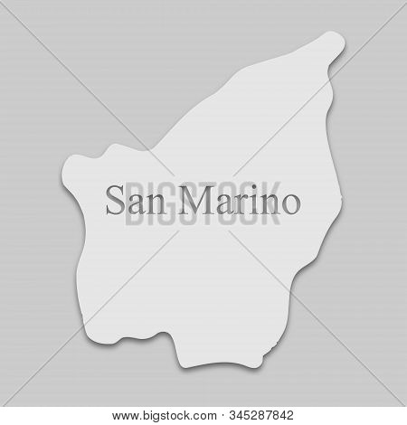 Map Of San Marino In A Bright Tone On The Gray Background