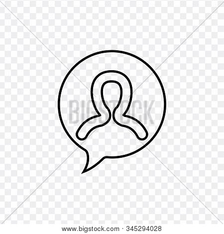 Chatting Button. Speech Bubble With User Icon. Stock Vector Illustration Isolated On White Backgroun