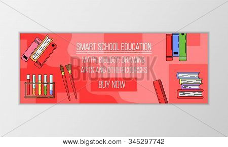 Education Courses Banner Concept. Modern Illustration For Design And Web.