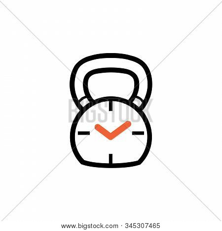 Gymnastic Time Logo Designs Concept Vector, Fitness Time Logo Template, Symbol, Icon. Stock Vector I