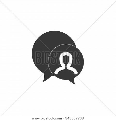 Chatting Button. Speech Bubble With User Icon. Stock Vector Illustration Isolated On White Backgroun