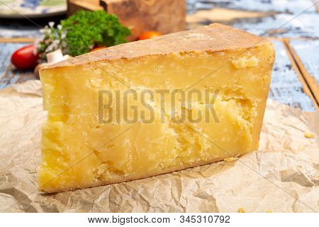 Cheese Collection, Aged Maniva Cheese From Alpine Valleys Near Mount Maniva, North Italy