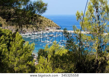 Panoramic View Of The Coast Near Castellabate, Province Of Salerno, Campania, Southern Italy