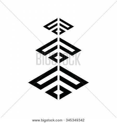 Abstract Line Logo With Triangle Design Vector Template
