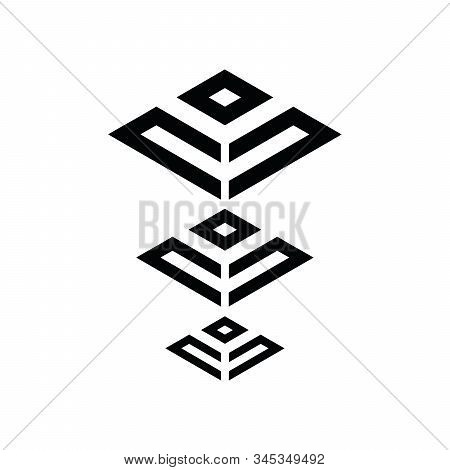 Abstract Line Logo With Triangle Design Vector Template