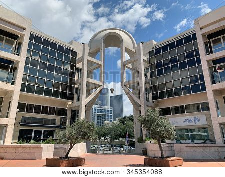 Tel Aviv, Israel - April 22,  2019: The Complex Of Buildings Of The Center For The Performing Arts I