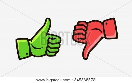 Thumbs Up And Down Icons. Like, Dislike Symbol Vector
