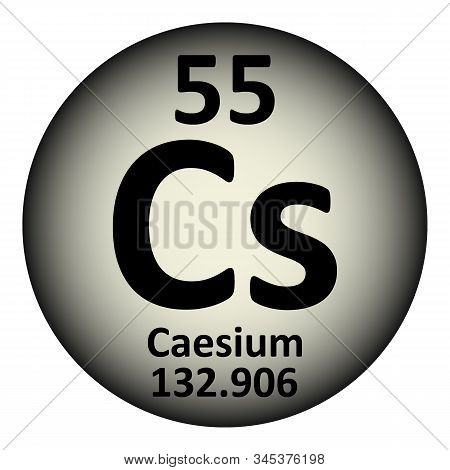 Periodic Table Element Caesium Icon On White Background. Vector Illustration.