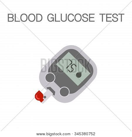Blood Test. Glucometer Icon Isolated. Testing Glucose. Blood Sugar Readings. Medical Measurement App
