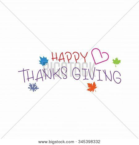 Amazing Design For Thanksgiving Day With Leafs And Love