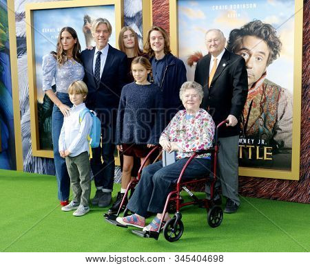 Stephen Gaghan and family at the Los Angeles premiere of 'Dolittle' held at the Regency Village Theatre in Westwood, USA on January 11, 2020.