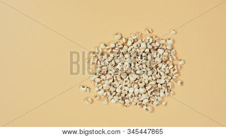 Job's Tears, Also Known As Adlay And Coix On White Background. Popular In Asian Cultures As A Food S