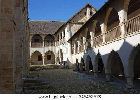 Timios Stavros Monastery, Omodos village, Cyprus                          