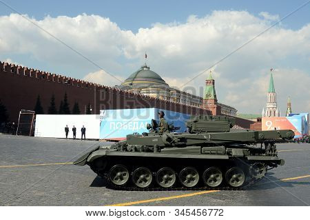 Moscow, Russia - May 7, 2019:armored Repair And Evacuation Vehicle 