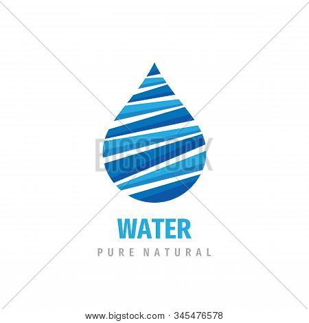 Water Concept Logo Design. Water Drop Abstract Icon Sign. Pure Natural. Vector Illustration. Water D