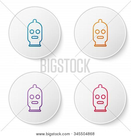 Color Line Balaclava Icon Isolated On White Background. A Piece Of Clothing For Winter Sports Or A M