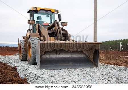 Front End Loader For Road Works. Special Equipment