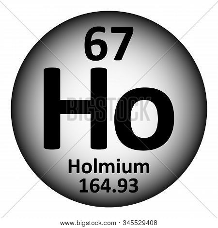 Periodic Table Element Holmium Icon On White Background. Vector Illustration.