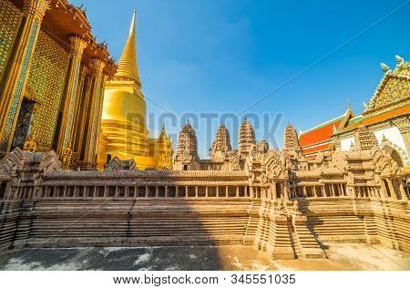 Angkor Wat Model At Wat Phra Kaew (temple Of The Emerald Buddha) Within Grand Palace Area In Bangkok
