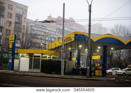 Petrom Gas Station In Downtown Area Of Bucharest City, Romania, 2020