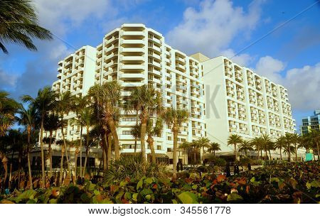Fort Lauderdale, Florida, U.s.a - January 3, 2020 - The View Of Marriot Harbor Beach Resort And Spa 