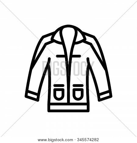 Black Line Icon For Clothing Dress Costume Attire Raiment Garment